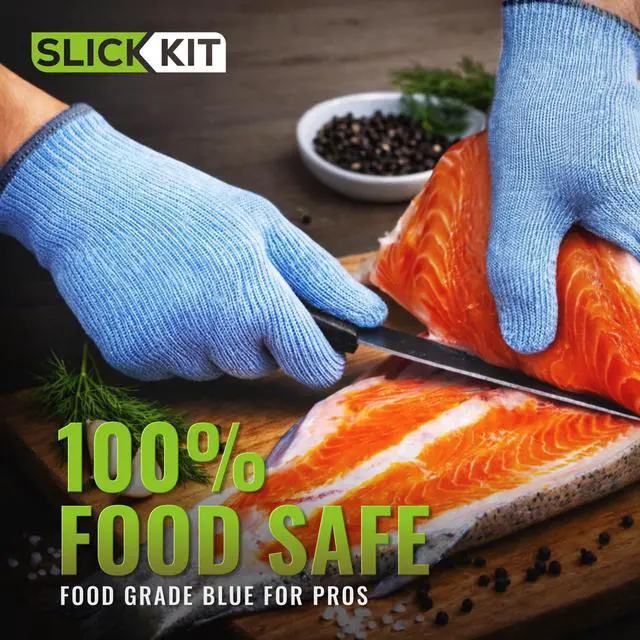 Alt view image 3 of 7 - Superior ANSI A6 Cut Resistant Gloves, 100% Food SafeBLUECutting Glove for Chefs & Butchers, Mandoline Oyster Shucking Gloves, Cut Proof Gloves with Premium Comfort & Dexterity