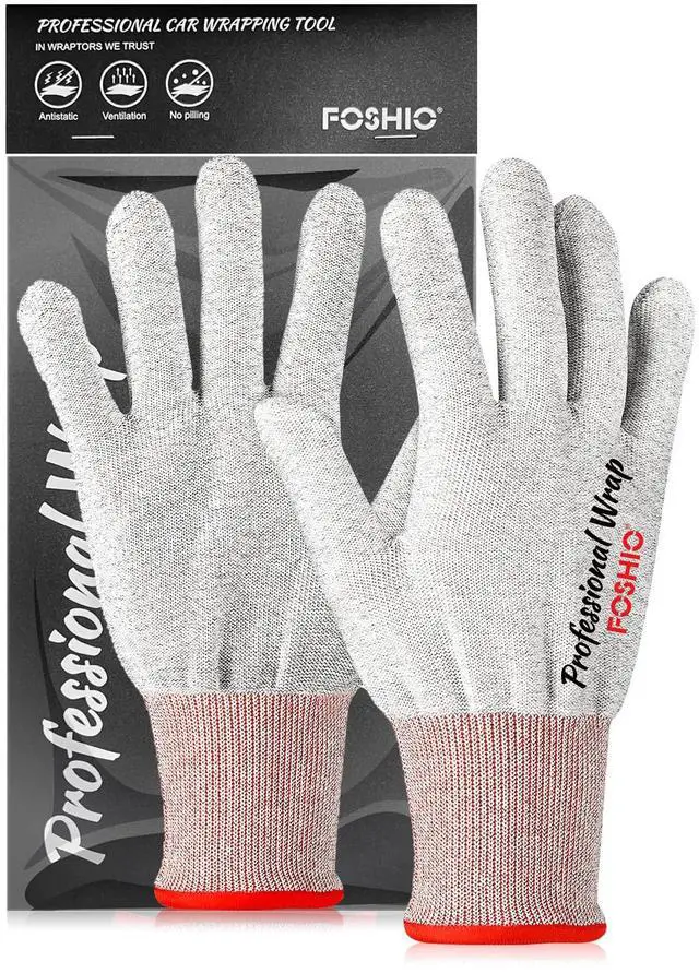 Main image of Vinyl Wrap Gloves, Professional Anti-Static Application Carbon Fiber Vinyl Wrap Tool Dust-Free Non Slip Working Gloves (1 Pair)