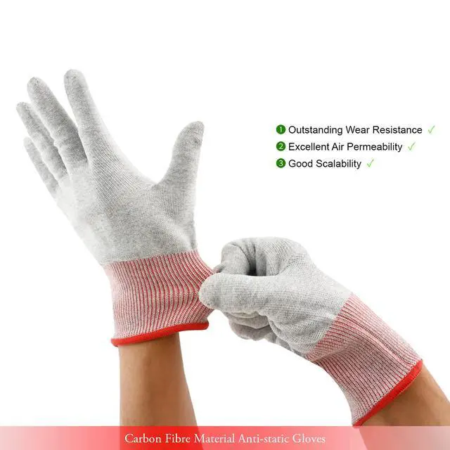 Alt view image 3 of 7 - Vinyl Wrap Gloves, Professional Anti-Static Application Carbon Fiber Vinyl Wrap Tool Dust-Free Non Slip Working Gloves (1 Pair)