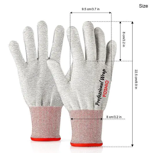 Alt view image 2 of 7 - Vinyl Wrap Gloves, Professional Anti-Static Application Carbon Fiber Vinyl Wrap Tool Dust-Free Non Slip Working Gloves (1 Pair)