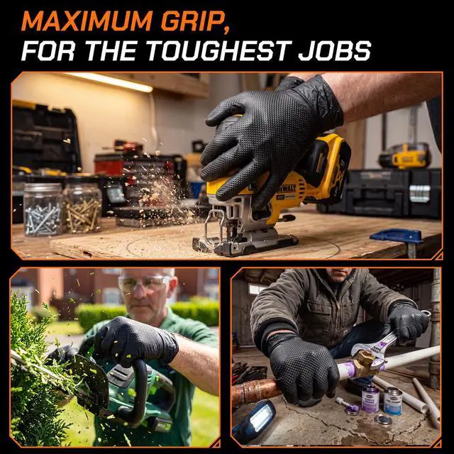 Alt view image 7 of 7 - 10mil Nitrile Gloves Thick,Industrial Disposable Cooking Gloves with Diamond Textured,Heavy Duty Mechanic Gloves,Latex Free (100, XL)