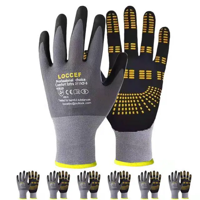 Main image of Endurance Knit Work Gloves MicroFoam Nitrile Coated-6 Pairs,Tacky Dot Grip, Multi Purpose,Micro-Foam Gloves(11-XXL)
