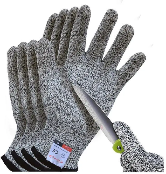 Main image of Cutting Gloves, 2 Pairs of Cut Resistant Gloves Food Grade, Cut Resistant Gloves for Kitchen, Oyster Shucking, Fish Fillet Processing, Carving Wood and Gardening(Medium-Grey)