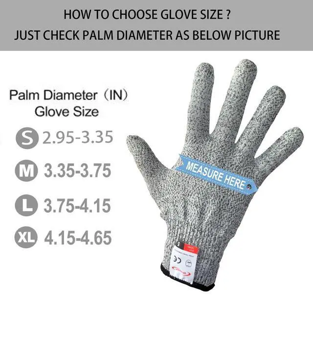 Alt view image 7 of 7 - Cutting Gloves, 2 Pairs of Cut Resistant Gloves Food Grade, Cut Resistant Gloves for Kitchen, Oyster Shucking, Fish Fillet Processing, Carving Wood and Gardening(Medium-Grey)