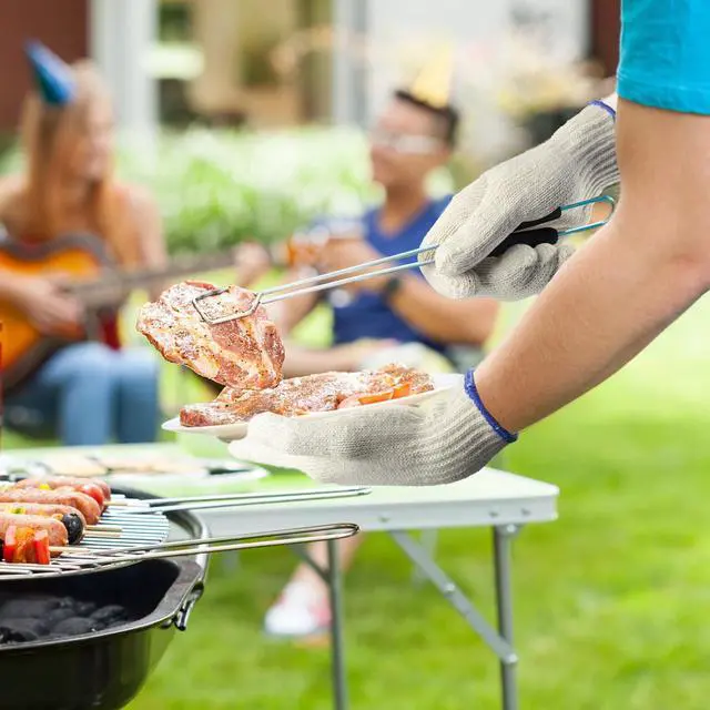 Alt view image 3 of 7 - 12 Pairs Work Gloves - Cotton String Gloves for Safety Work - Glove Liner Hand Saver Heat Protection for BBQ (Large, Heavy)