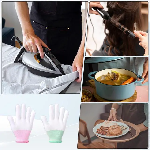Alt view image 5 of 7 - 8 Pcs Heat Gloves for Hair Styling, Heat Protectant Gloves Curling Iron Thermal Glove for Curling Wand and Flat Iron Hair Straightener Suitable Sublimation Heats Transfer Printing Soldering