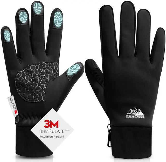 Main image of Winter Gloves for Women & Men, 3M Thermal Insulation, Lycra Fabric, Touchscreen, Anti-Slip, Black, XL