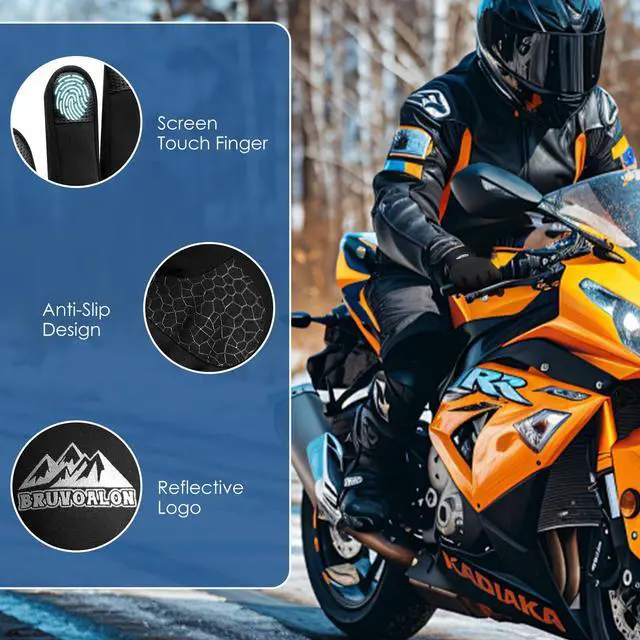 Alt view image 7 of 7 - Winter Gloves for Women & Men, 3M Thermal Insulation, Lycra Fabric, Touchscreen, Anti-Slip, Black, XL