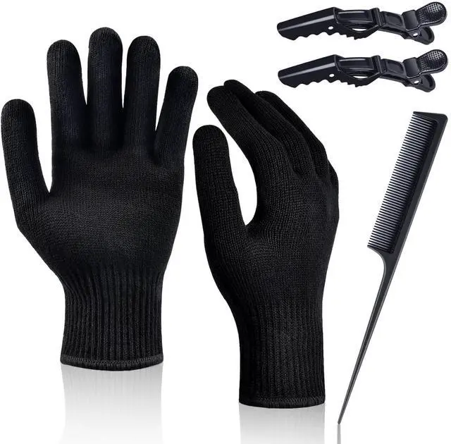 Main image of Heat Proof Medium Glove Mitts for Hair Styling - 2Pcs for Flat Iron, Curling Wand, and Hot-Air Brushes