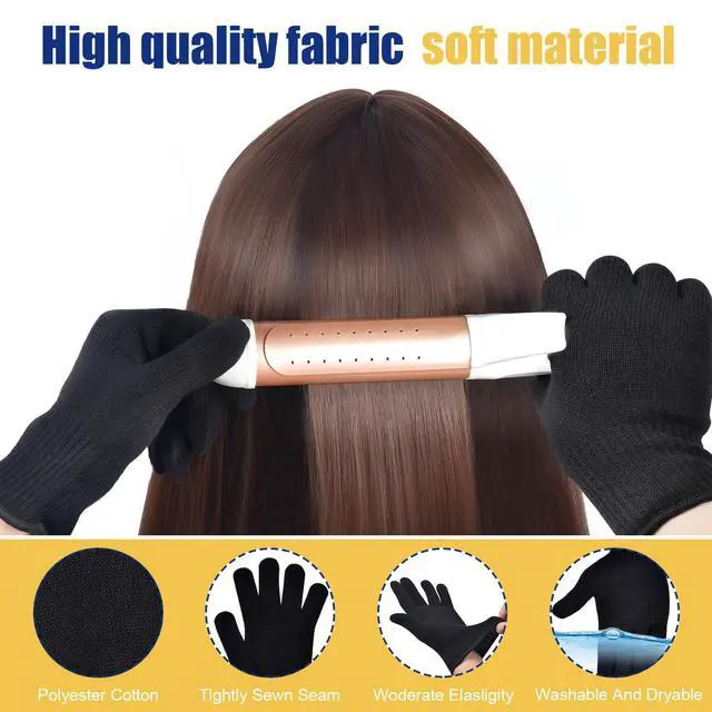 Alt view image 3 of 7 - Heat Proof Medium Glove Mitts for Hair Styling - 2Pcs for Flat Iron, Curling Wand, and Hot-Air Brushes