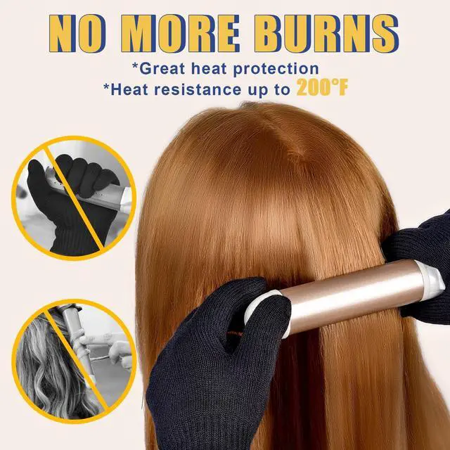 Alt view image 4 of 7 - Heat Proof Medium Glove Mitts for Hair Styling - 2Pcs for Flat Iron, Curling Wand, and Hot-Air Brushes