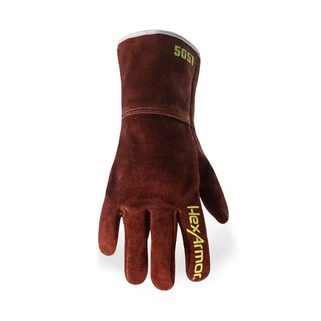 Alt view image 2 of 6 - Welding Heat Resistant Safety Work Gloves with HeatHide Leather | HeatArmor 5051 | Medium