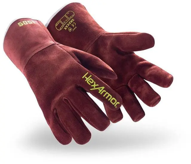 Main image of Welding Heat Resistant Safety Work Gloves with HeatHide Leather | HeatArmor 5051 | Medium