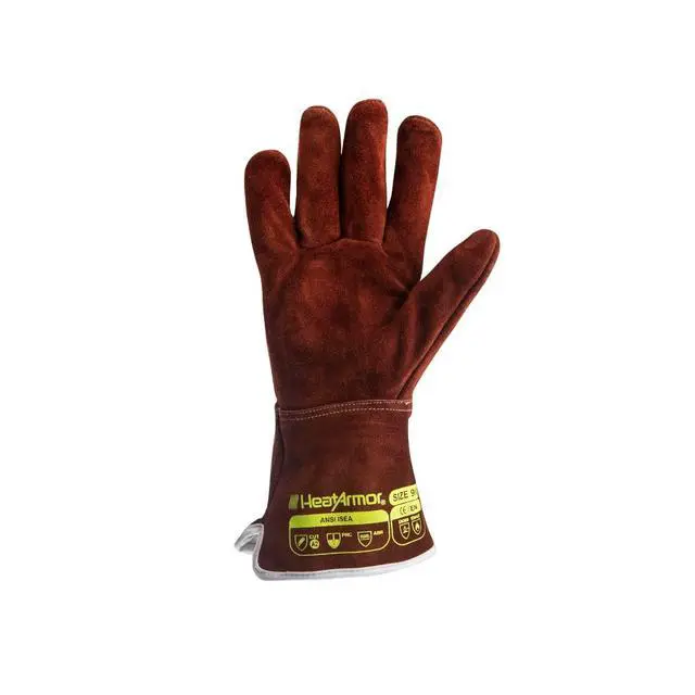 Alt view image 4 of 6 - Welding Heat Resistant Safety Work Gloves with HeatHide Leather | HeatArmor 5051 | Medium