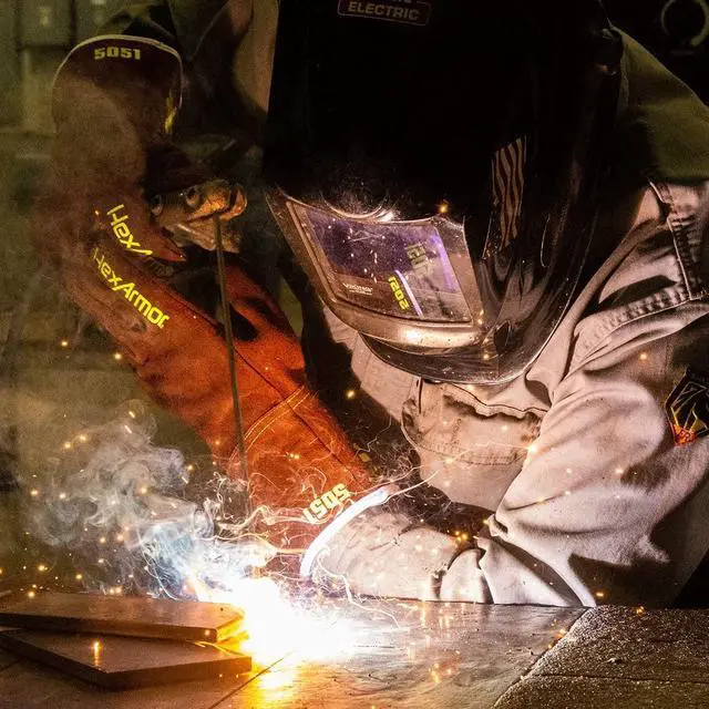 Alt view image 5 of 6 - Welding Heat Resistant Safety Work Gloves with HeatHide Leather | HeatArmor 5051 | Medium
