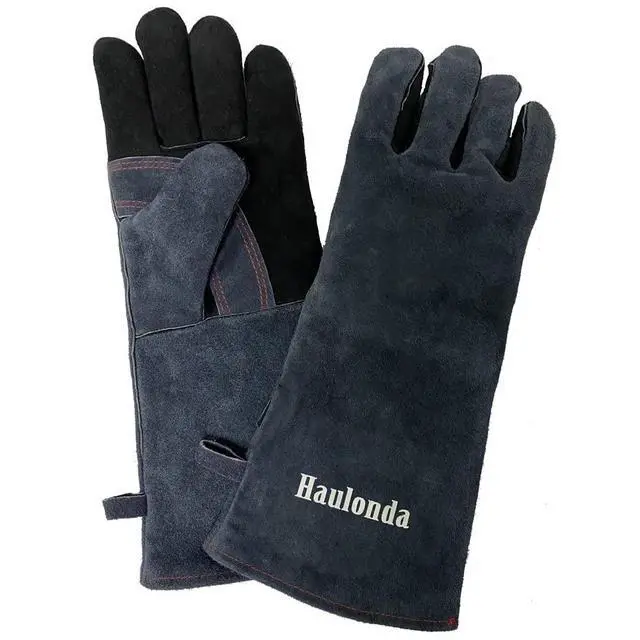 Alt view image 2 of 6 - Welding Gloves 16"- 932°F Heat Resistant Leather,Fire&Cut Protection,for Forge/Tig/Mig/Fireplace Grill/BBQ/Stove Oven/Baking/Pruning flowers Gardening/Campfire