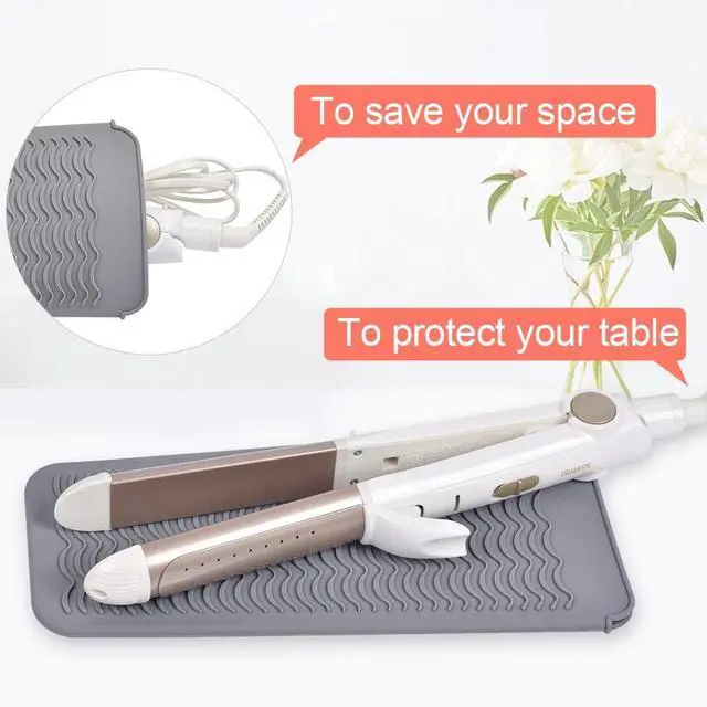 Alt view image 3 of 7 - Heat Gloves for Hair Styling, Heat Resistant Gloves with Silicone Mat Pouch for Curling Iron, Flat Iron, Straightener, Hot Hair Tools