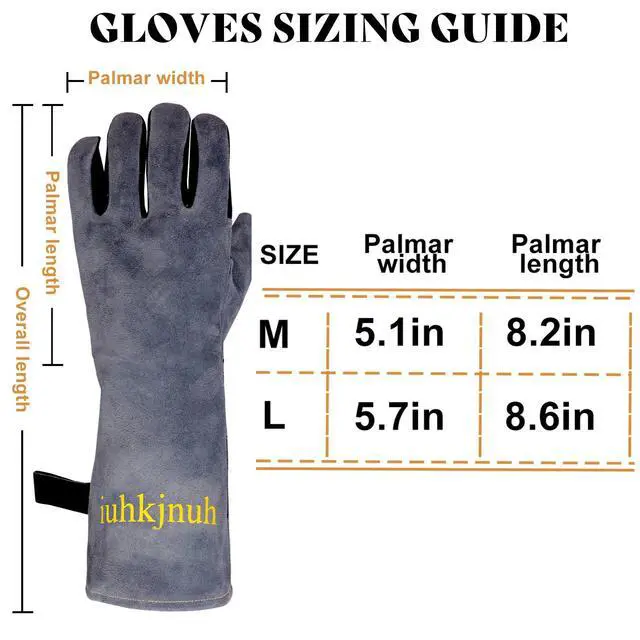 Alt view image 5 of 7 - 16" Leather Forge Welding Gloves, 932 Heat/Fire Resistant, Multi-Use Mitts for TIG/MIG Welding, BBQ, Oven, Baking, Furnace, Beekeeping, Animal Handling & Stove SafetyAmbidextrous