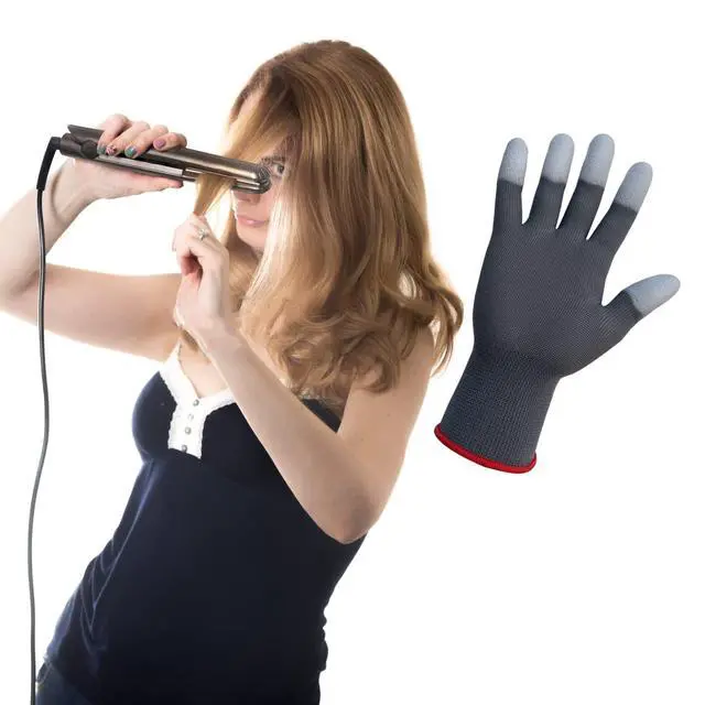 Alt view image 2 of 4 - professional heat resistant glove for hair styling heat lock curling.1 pair. One Size Fit All.