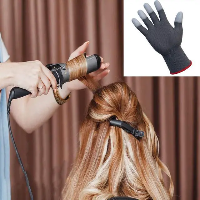 Alt view image 4 of 4 - professional heat resistant glove for hair styling heat lock curling.1 pair. One Size Fit All.