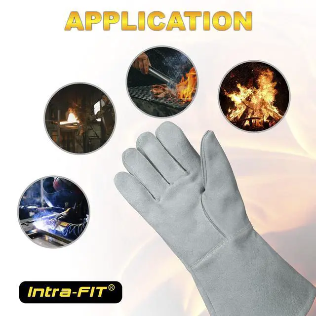 Alt view image 5 of 7 - Heat Resistant Leather Gloves, Foundry