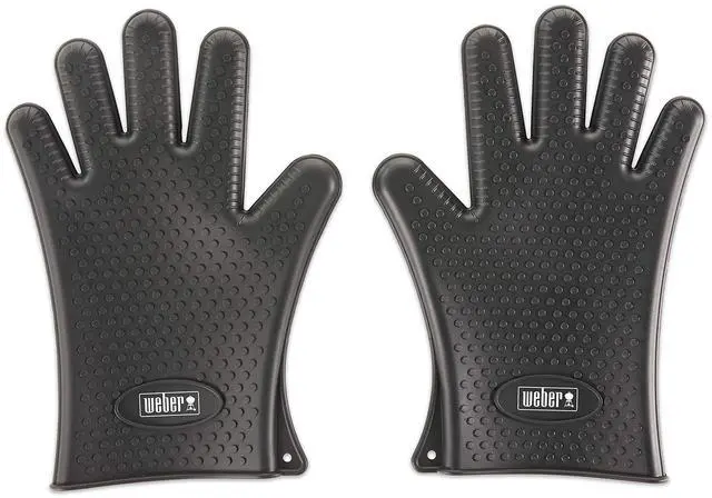 Main image of Silicone Grilling Gloves, Black Reusable FDACompliant HeatResistant Gloves (Up to 400°F / 204° C), Durable Grill Accessory