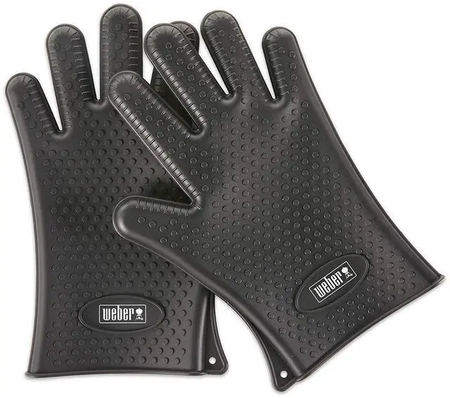 Alt view image 2 of 5 - Silicone Grilling Gloves, Black Reusable FDACompliant HeatResistant Gloves (Up to 400°F / 204° C), Durable Grill Accessory