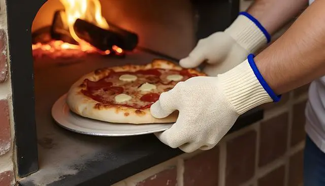 Alt view image 5 of 6 - Heat Resistant Oven Gloves, for BBQ, Fireplace,and Grilling. Commercial Grade, Large, Sold by 1 Piece