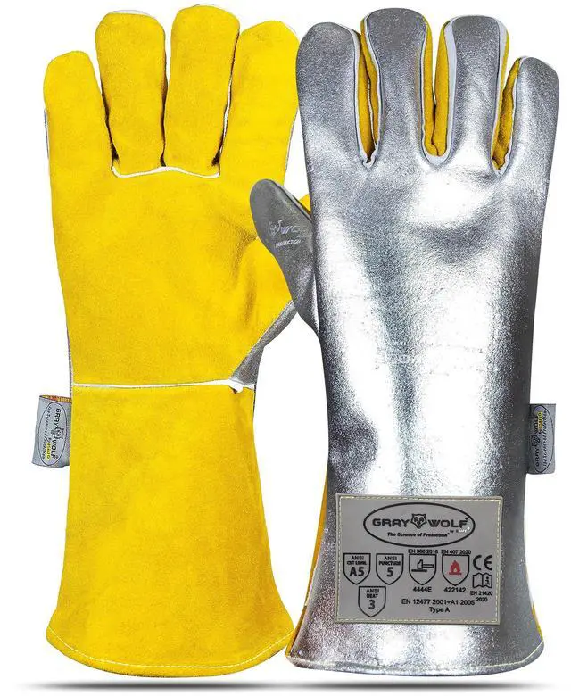Main image of Kevlar Aluminized Heat Resistant Welding Glove/Large/1472°F Fire GlovesKevlar GlovesHigh Heat Foundry glove