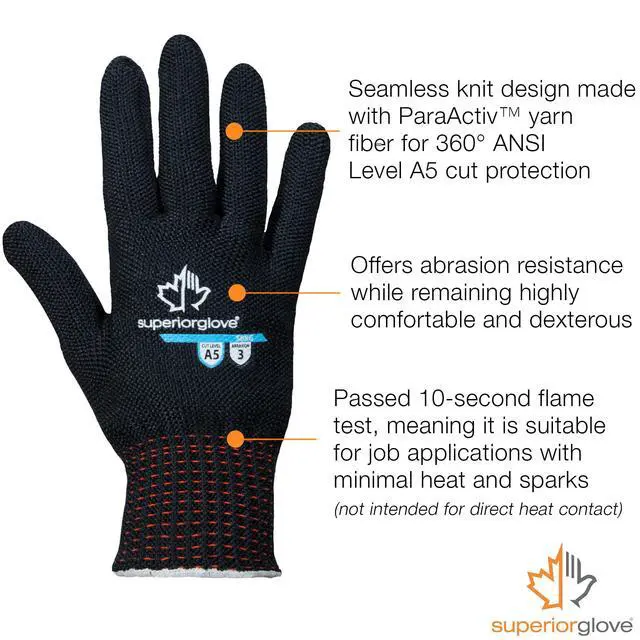 Alt view image 3 of 6 - Contender Cut Resistant Gloves - Heavyweight Heat Resistant Gloves SBKG (1 Pair Work Gloves) Size Large