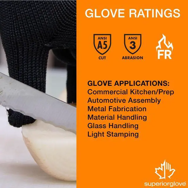 Alt view image 6 of 6 - Contender Cut Resistant Gloves - Heavyweight Heat Resistant Gloves SBKG (1 Pair Work Gloves) Size Large
