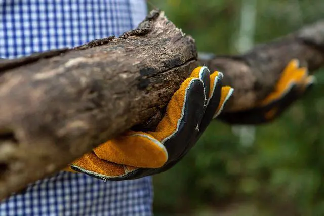 Alt view image 6 of 7 - Premium Leather Heat-Resistant Gloves BBQ, Fireplace Puncture, Cut, and Fire Protection with Cotton Lining and Kevlar Stitch Durable Suede and Cowhide Leather