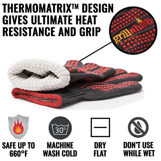 Alt view image 3 of 7 - Barbecue Gloves, Top Cooking Gloves in Barbeque Grilling Accessories, 660°F Heat Resistant with ThermoMatrix Silicone, Protect Your Hands with BBQ Oven Mitts