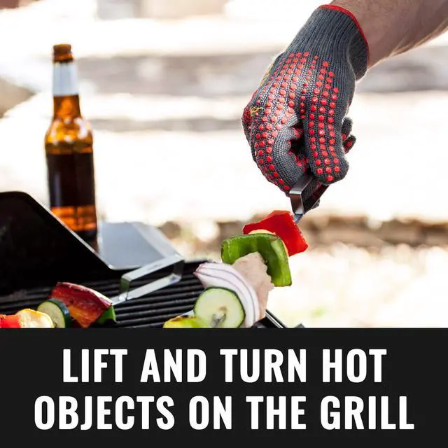 Alt view image 6 of 7 - Barbecue Gloves, Top Cooking Gloves in Barbeque Grilling Accessories, 660°F Heat Resistant with ThermoMatrix Silicone, Protect Your Hands with BBQ Oven Mitts
