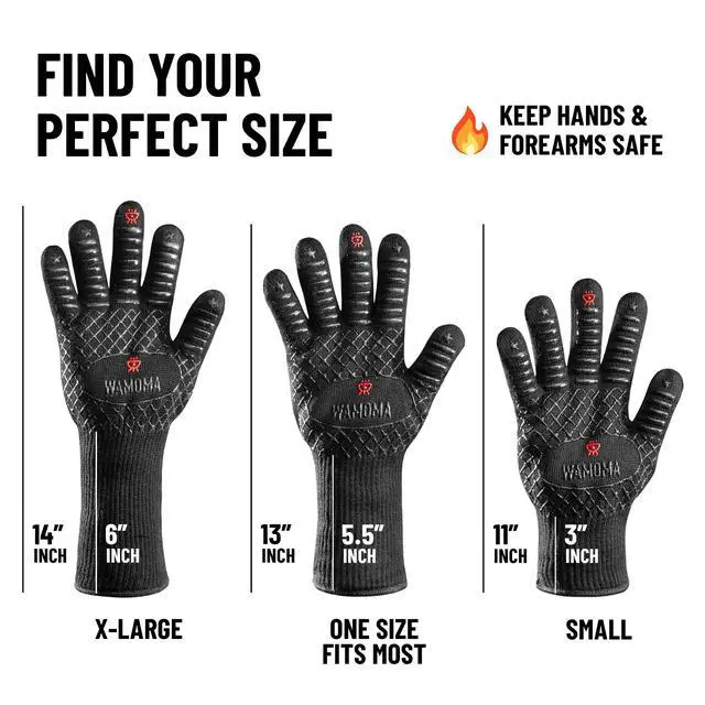 Alt view image 3 of 7 - Small Heat Resistant Grilling Gloves for Women - Heat & Fire Proof Gloves for BBQ with Silicone & Cotton Lining | Barbeque, Kitchen, Baking, Oven Gloves for Meat Handling