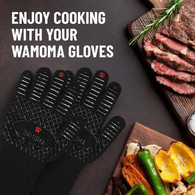 Alt view image 6 of 7 - Small Heat Resistant Grilling Gloves for Women - Heat & Fire Proof Gloves for BBQ with Silicone & Cotton Lining | Barbeque, Kitchen, Baking, Oven Gloves for Meat Handling