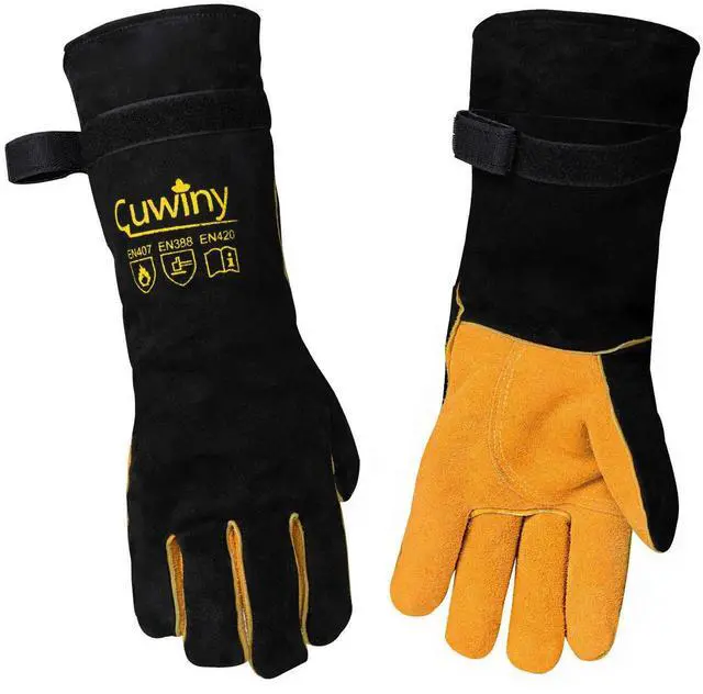 Main image of Welding Gloves, 1112°F Heat/Fire Resistant/Leather Forge Gloves, with Kevlar Stitching String, 16 inches Extra Long Sleeve and Fireproof Hook and Loop Tape,fit for Mig/Tig