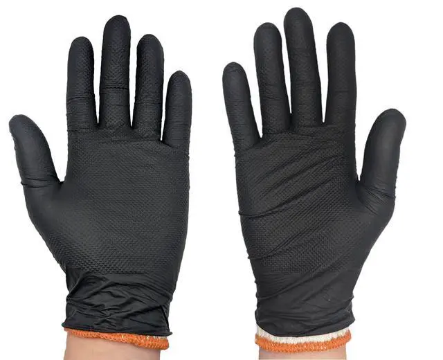 Alt view image 7 of 7 - Black Disposable BBQ Gloves Kit - 50 Heavy Duty Full Textured Grip and 2 Heat Resistant Reusable Glove Liners for BBQ, Grilling, Meat Gloves for Pulling Meat