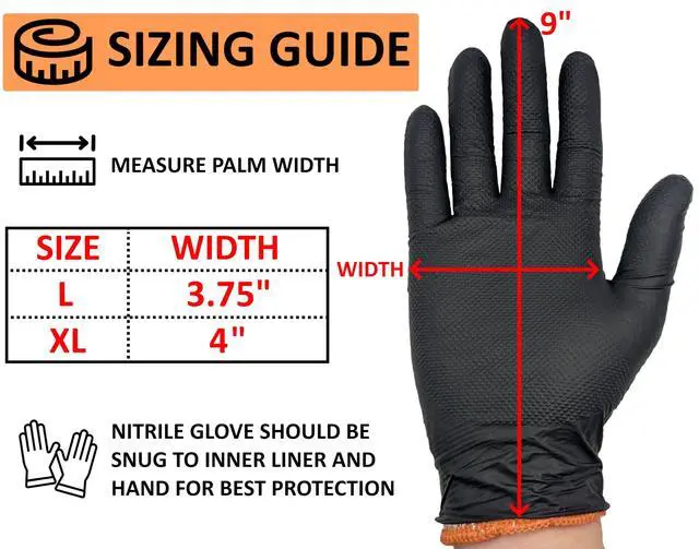 Alt view image 6 of 7 - Black Disposable BBQ Gloves Kit - 50 Heavy Duty Full Textured Grip and 2 Heat Resistant Reusable Glove Liners for BBQ, Grilling, Meat Gloves for Pulling Meat