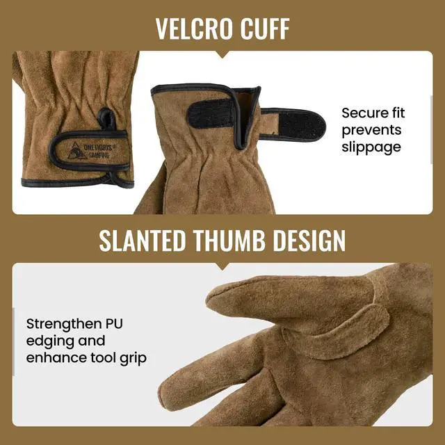 Alt view image 7 of 7 - Welding Gloves,Fireproof Leather Work Gloves for Men/Women - Forge, BBQ, Camping, Wood Stove,Heat-Resistant Cowhide, Comfort Lined