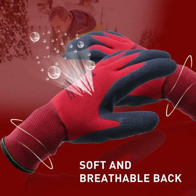 Alt view image 7 of 7 - 2 Pairs Winter Work Gloves for Men and Women, Freezer Gloves for Work Below Zero, Thermal Insulated, Super Grip (L)