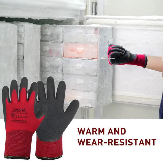 Alt view image 6 of 7 - 2 Pairs Winter Work Gloves for Men and Women, Freezer Gloves for Work Below Zero, Thermal Insulated, Super Grip (L)