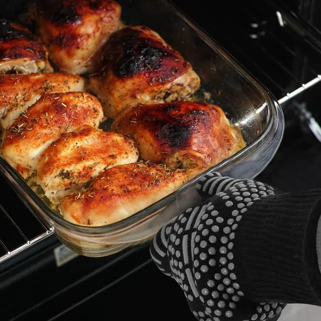 Alt view image 5 of 7 - BBQ Gloves Heat and Flame Resistant Protection - Oven and Grill Gloves Hand Protection, Extended Wrist for Addtional Safety, Ideal for Outdoor Cooking, Grilling, Barbeque and Campfire (Grey)