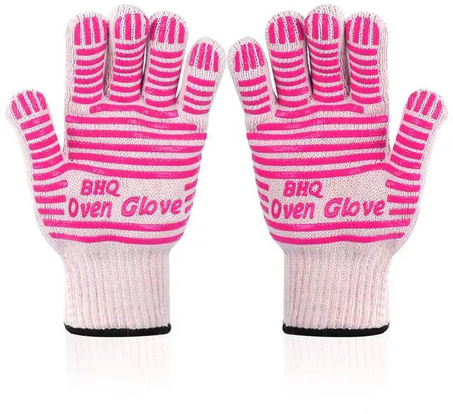 Main image of Extreme Heat Resistant Oven Gloves - Oven Glove - Oven Mitts Heat Resistant Cooking Gloves for BBQ, Grilling, Baking,Cutting, Welding, Smoker Fireplace (Pink)