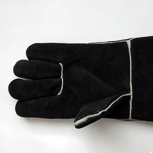 Alt view image 7 of 7 - Heat Resistant Gloves for Grill BBQ,Long Sleeve Grill Gloves for Baking,Oven,Fireproof, Stove,Welder,Welding,Fireplace (Black-Yellow)