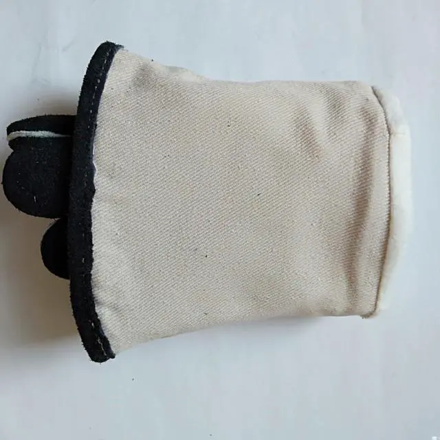 Alt view image 6 of 7 - Heat Resistant Gloves for Grill BBQ,Long Sleeve Grill Gloves for Baking,Oven,Fireproof, Stove,Welder,Welding,Fireplace (Black-Yellow)