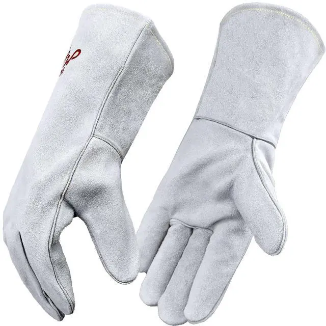 Main image of Leather Welding Gloves for Men or Women, Fire and Heat Resistant gloves for Stick,Tig,Mig,Fireplace,BBQ,Oven,Grill,Wood Stove,Animal Handling Gloves,Bite Proof for Cat or Dogs,Welders Gifts