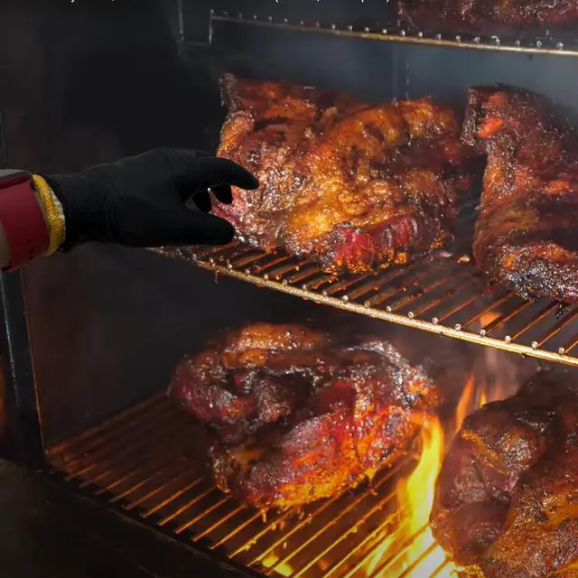 Alt view image 7 of 7 - BBQ Gloves Disposable Heat Resistant - 4 Reusable Cotton Liners & 100 Nitrile Gloves for Barbecue Smoker, Grilling, Cooking Hot Meat, Food Prep - 5Mil, Non-Slip Grip, Black Large
