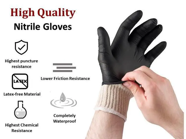 Alt view image 3 of 7 - BBQ Gloves - Disposable with 4 Cotton Liners and 100 Black Nitrile Gloves - Machine Washable, Powder Free, Latex Free