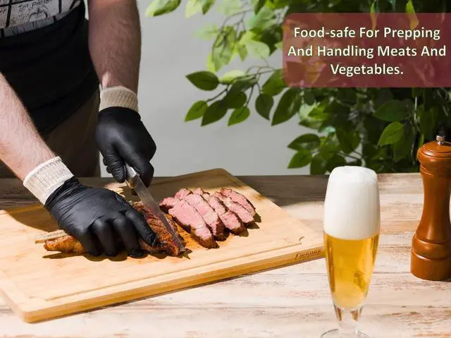 Alt view image 5 of 7 - BBQ Gloves - Disposable with 4 Cotton Liners and 100 Black Nitrile Gloves - Machine Washable, Powder Free, Latex Free